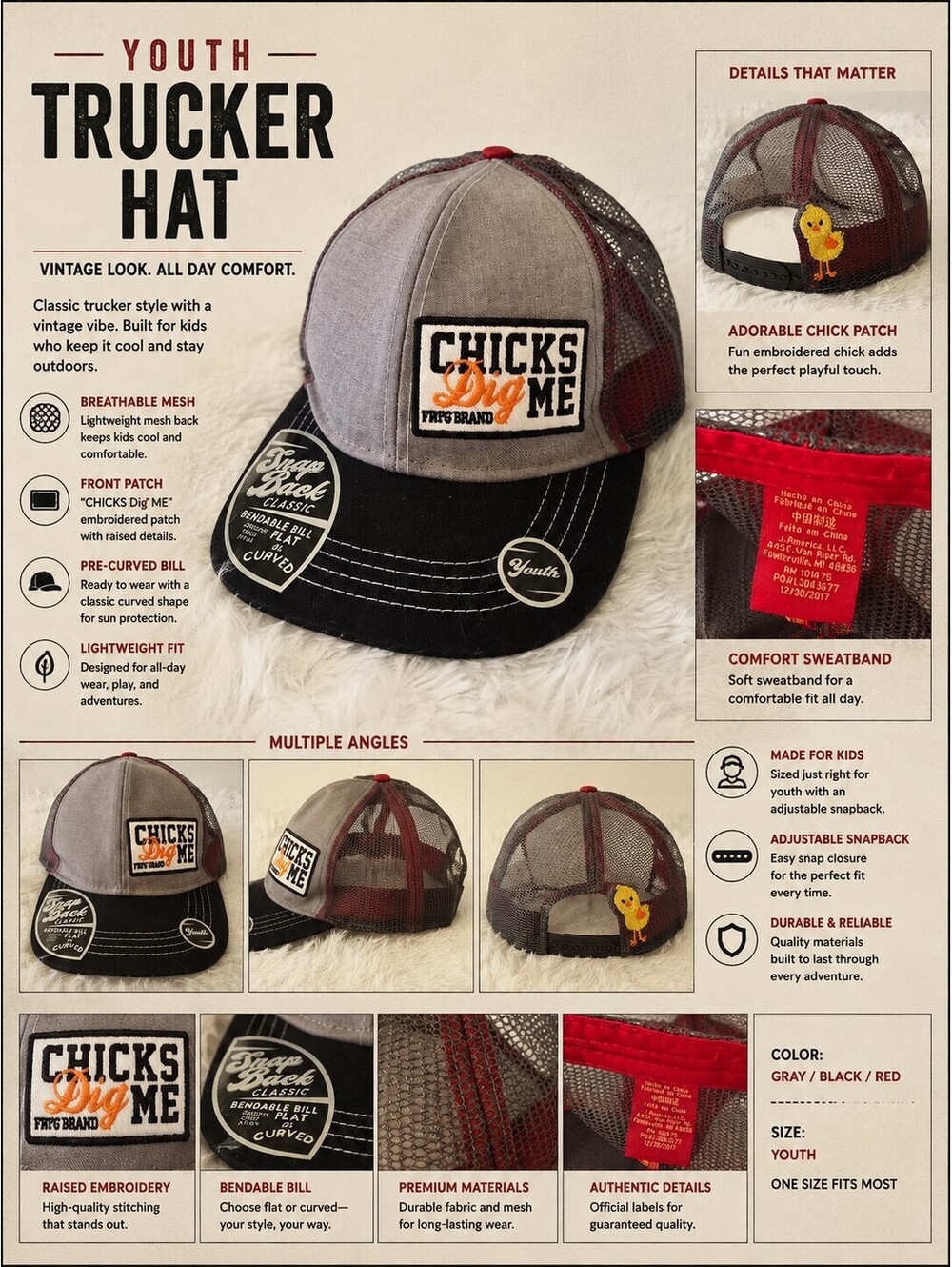 Farm Girl Youth Snapback Hat W/ Tags Chicks Dig Me